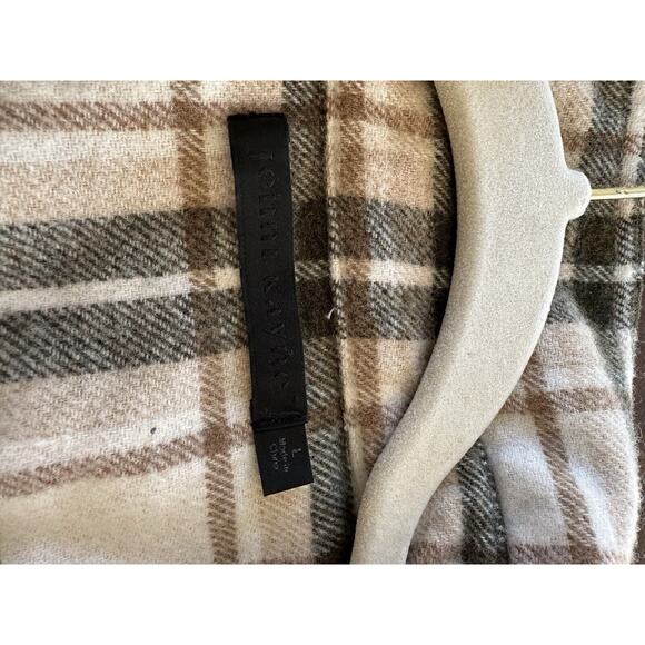 Jenni Kayne Womens Plaid Wool Blend Flannel Shirt Long Sleeve Top Size L Brown - Picture 11 of 11